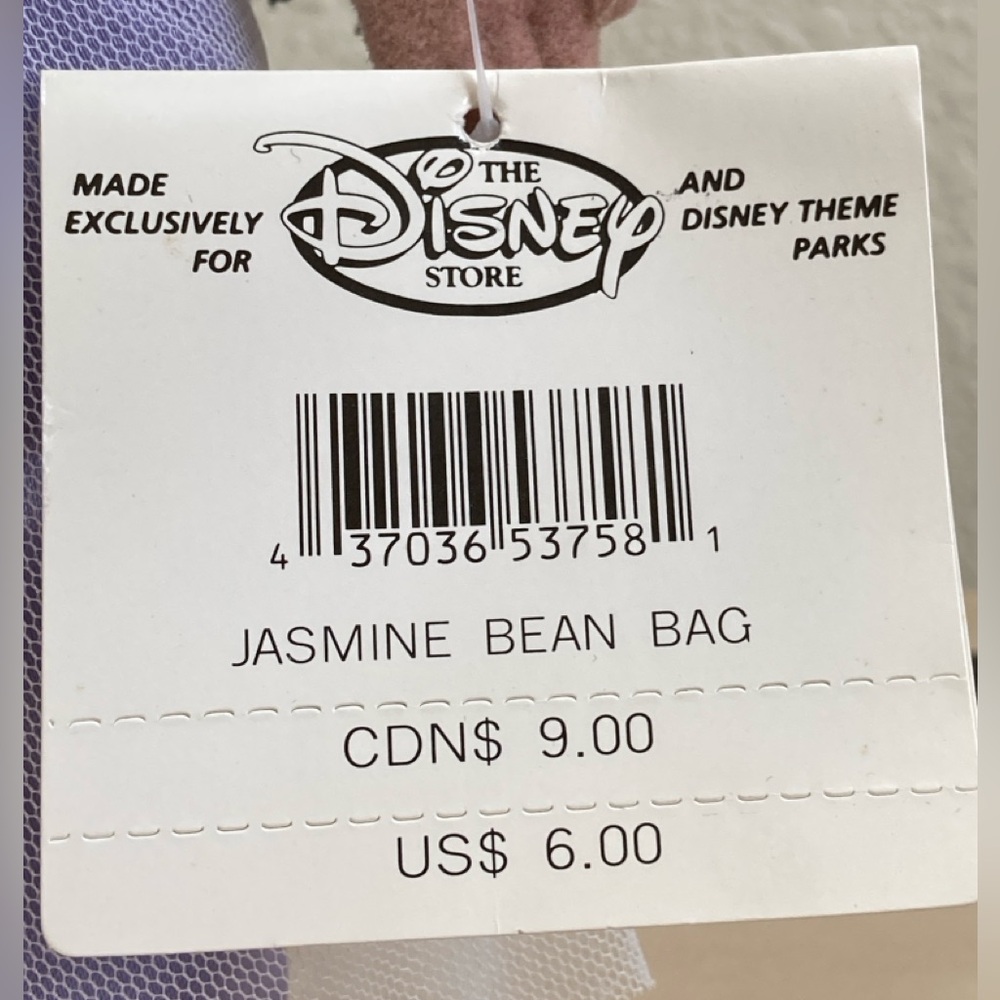 Disney Princess Jasmine Mini Bean Bag Plush Purple Outfit Collectible - Picture 10 of 10